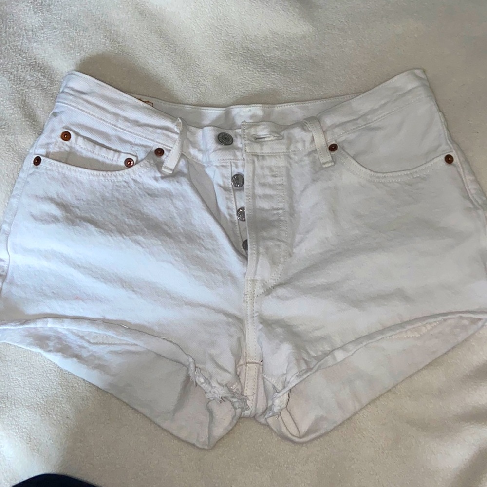 White Levis 501 shorts